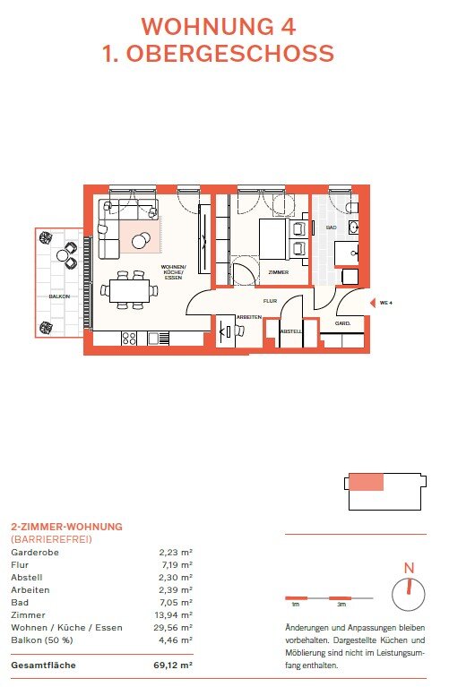 Wohnung zum Kauf 568.789 € 2 Zimmer 69,1 m²<br/>Wohnfläche Thon Nürnberg 90425