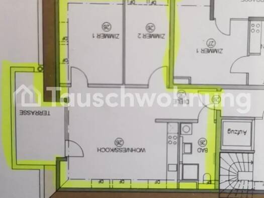 Wohnung zur Miete Tauschwohnung 1.100 € 3 Zimmer 70 m² 3. Geschoss Herdern Freiburg im Breisgau 79104