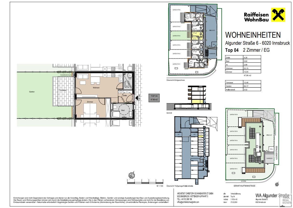 Wohnung zum Kauf provisionsfrei 459.600 € 2 Zimmer 48 m²<br/>Wohnfläche EG<br/>Geschoss Amras Innsbruck 6020