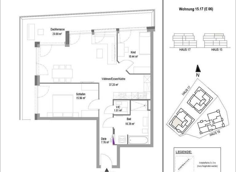 Wohnung zur Miete - Erstbezug 1.348 € 3 Zimmer 96,3 m² 6. Geschoss frei ab sofort Degmarner Str. 15 Oedheim 74229