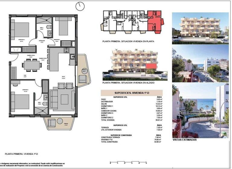 Wohnung zum Kauf provisionsfrei 400.000 € 4 Zimmer 74 m² 1. Geschoss Calle de Velázquez El Campello 03560