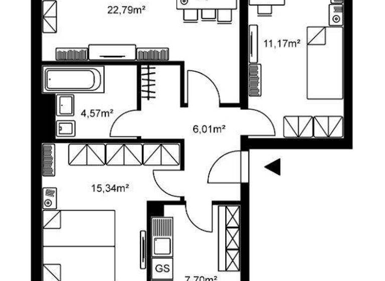 Wohnung zur Miete 853 € 3 Zimmer 67,9 m² 2. Geschoss frei ab 16.03.2026 Bernadottestrasse 2B Praunheim Frankfurt am Main 60439
