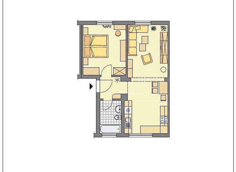 Wohnung zur Miete 300 € 2 Zimmer 50,4 m² 2. Geschoss Gabelsberger Straße 3 Altenburg 04600