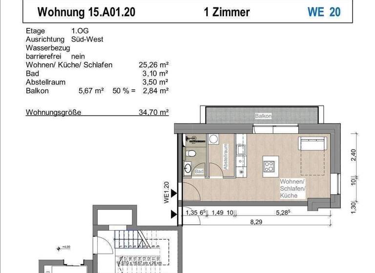 Studio zum Kauf - Erstbezug provisionsfrei 194.292 € 1 Zimmer 34,7 m² 1. Geschoss Gaarden-Ost Kiel 24143