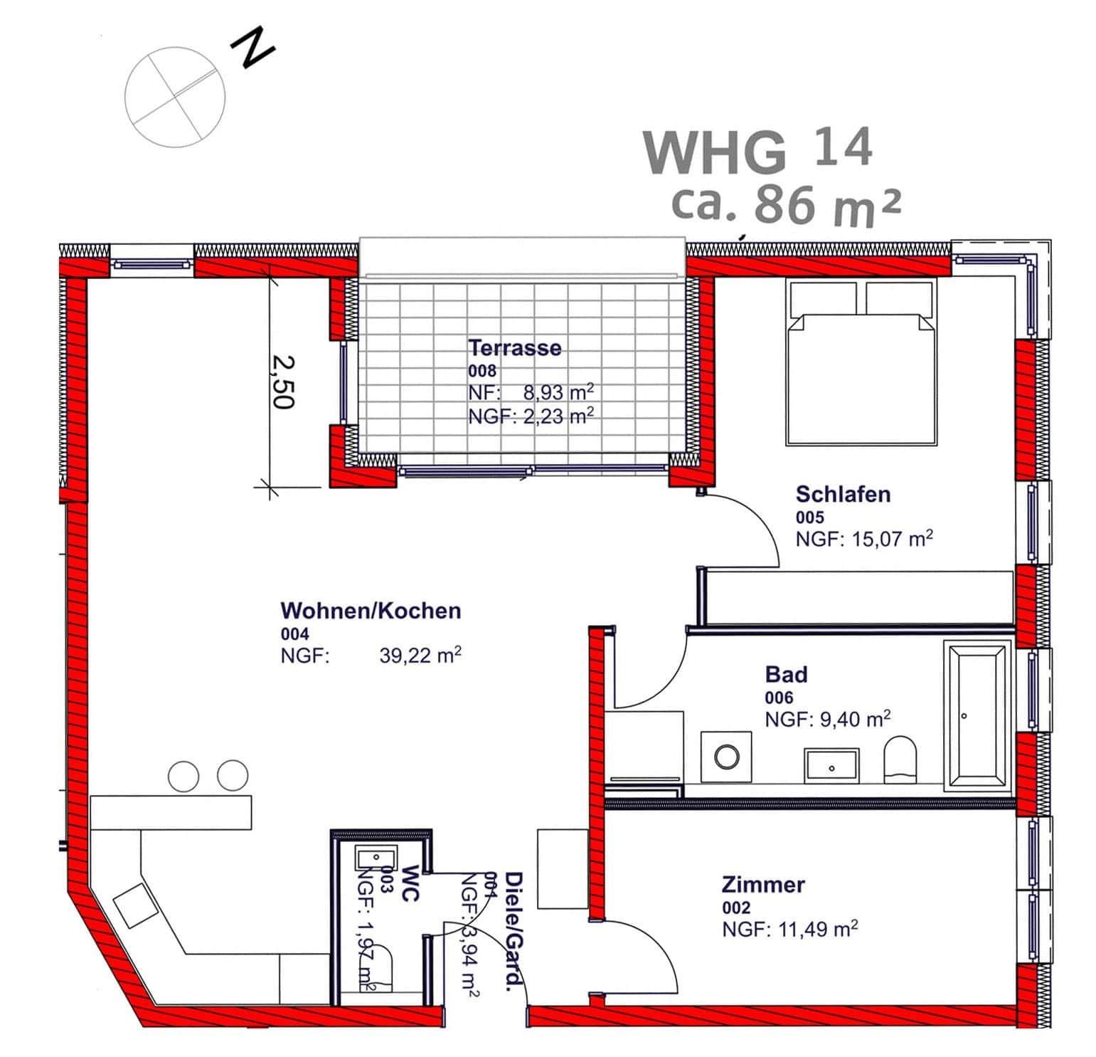 Wohnung zur Miete 1.270 € 3 Zimmer 86 m²<br/>Wohnfläche 2.<br/>Geschoss 01.04.2025<br/>Verfügbarkeit Limbach 1 Schwabach 91126