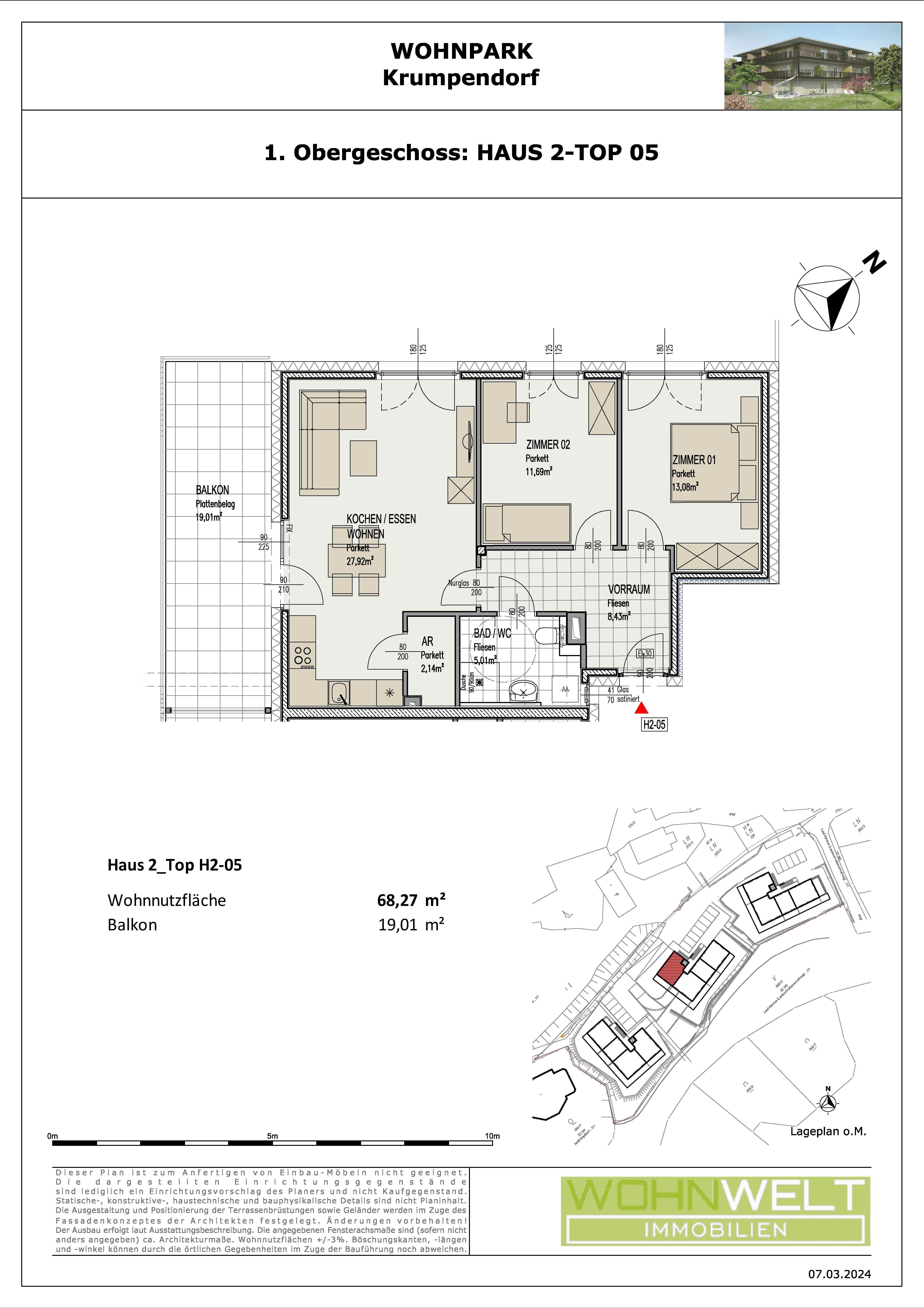 Wohnung zum Kauf provisionsfrei 429.980 € 3 Zimmer 68 m²<br/>Wohnfläche 1.<br/>Geschoss Krumpendorf am Wörthersee 9201