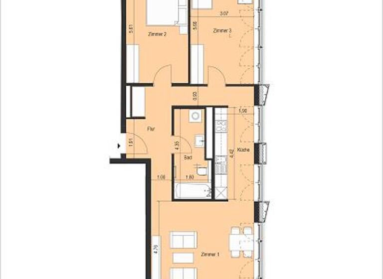 Wohnung zur Miete 2.400 € 3 Zimmer 89 m²<br/>Wohnfläche 17.<br/>Geschoss Tempelhof Berlin 12099