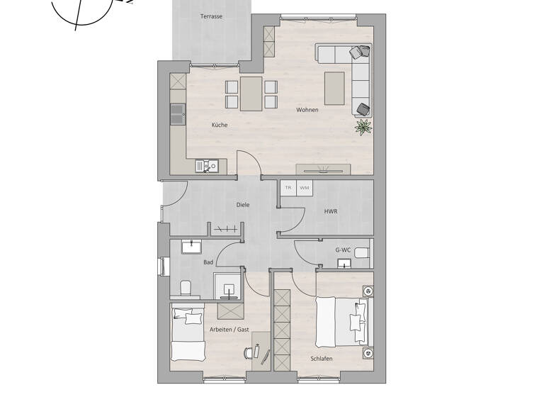 Bungalow zum Kauf - Erstbezug 309.500 € 3 Zimmer 89 m² 360 m² Grundstück Apen 26689