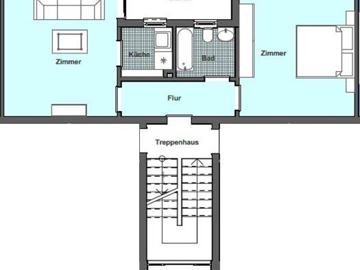 Wohnung zur Miete 388 € 2 Zimmer 43,1 m² 1. Geschoss frei ab 01.10.2025 Wassertrüdingen 91717