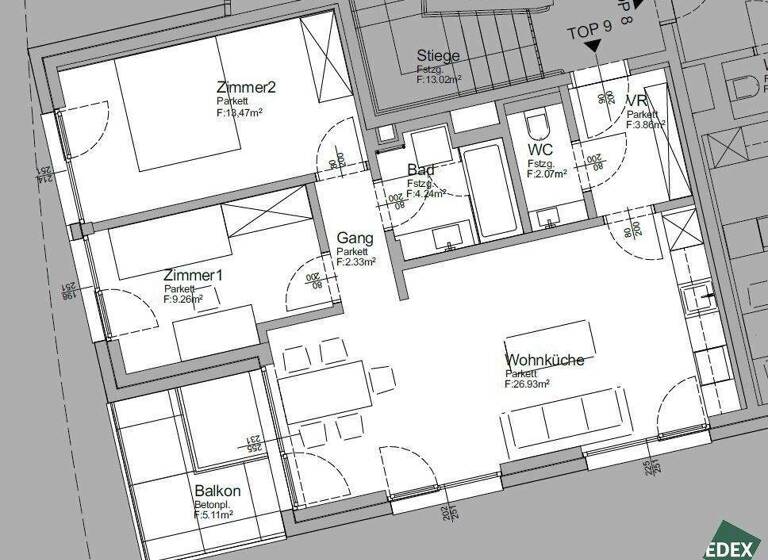 Wohnung zur Miete - Erstbezug 1.722 € 3 Zimmer 67,3 m² 2. Geschoss frei ab sofort Wien 1190