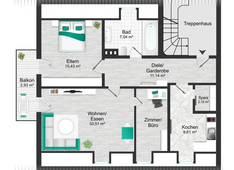 Wohnung zum Kauf provisionsfrei 115.000 € 3 Zimmer 79,4 m²<br/>Wohnfläche Dachgeschoss, EG<br/>Geschoss Haag Hauzenberg / Haag 94051