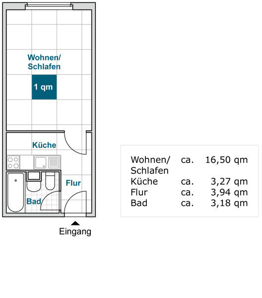 Wohnung zur Miete 264 € 1 Zimmer 26,9 m²<br/>Wohnfläche 12.<br/>Geschoss 21.01.2025<br/>Verfügbarkeit Michelangelostr. 1 Zschertnitz (Rubensweg) Dresden 01217