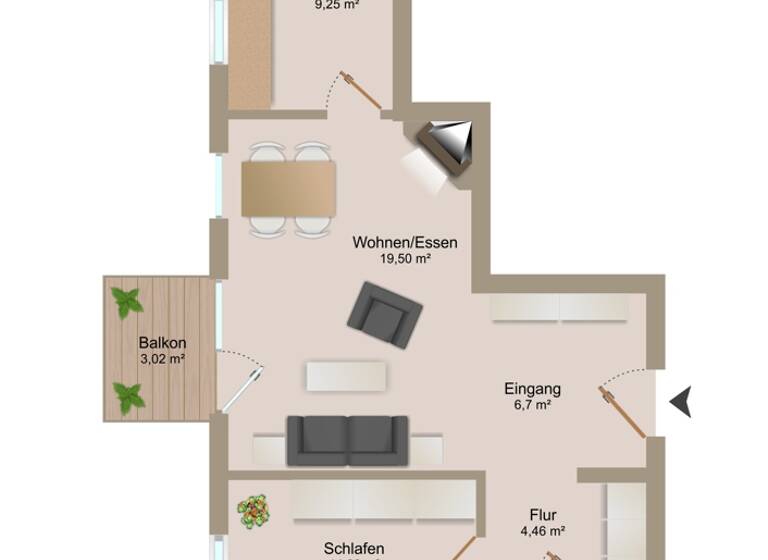 Wohnung zum Kauf 175.000 € 2 Zimmer 58 m²<br/>Wohnfläche 2.<br/>Geschoss Achern Achern 77855