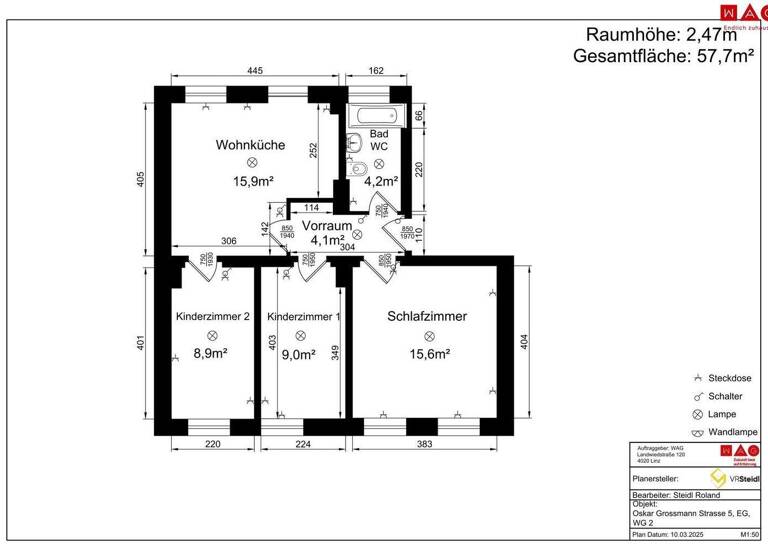 Wohnung zur Miete 316 € 3 Zimmer 60 m² EG Oskar-Großmann-Straße Hinterberg Steyr 4400