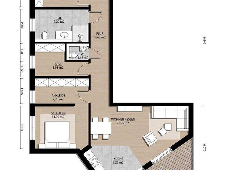 Wohnung zum Kauf - Erstbezug provisionsfrei 479.000 € 3 Zimmer 98 m² 2. Geschoss frei ab sofort Willich 47877