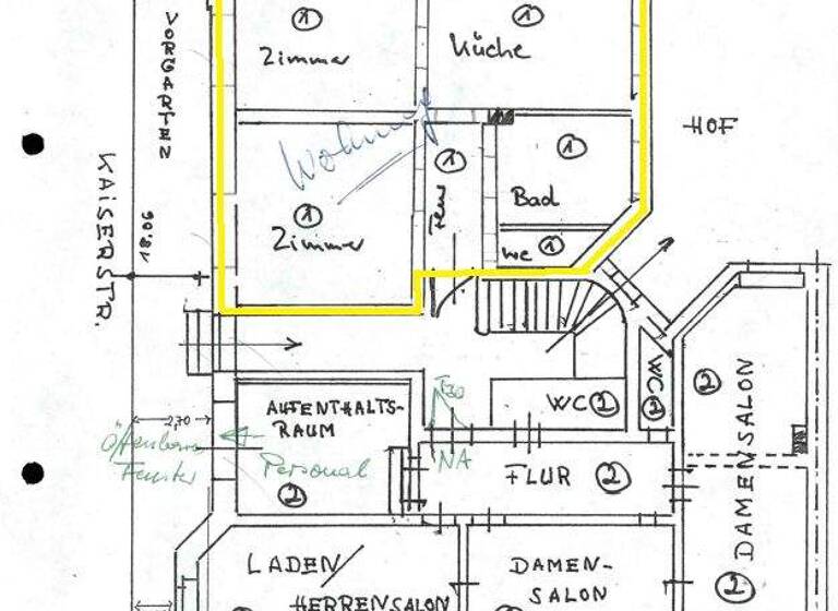 Wohnung zum Kauf 396.000 € 2 Zimmer 65 m² EG Weststadt Heidelberg 69115