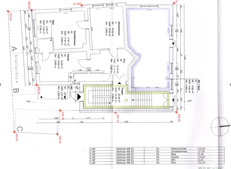 Wohnung zur Miete 650 € 2 Zimmer 65 m² EG frei ab sofort Abraham-Lincoln-Strasse 21a Westvorstadt Weimar 99423