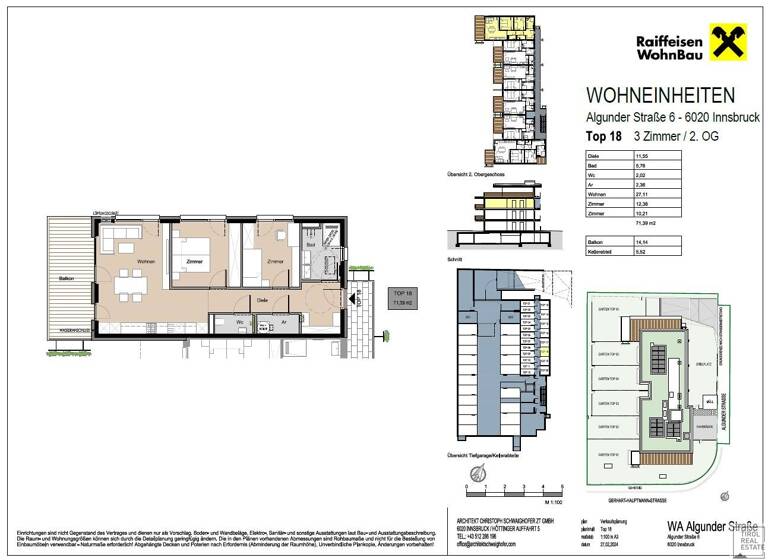Wohnung zum Kauf - Erstbezug provisionsfrei 748.400 € 3 Zimmer 71,4 m² 2. Geschoss Amras Innsbruck 6020