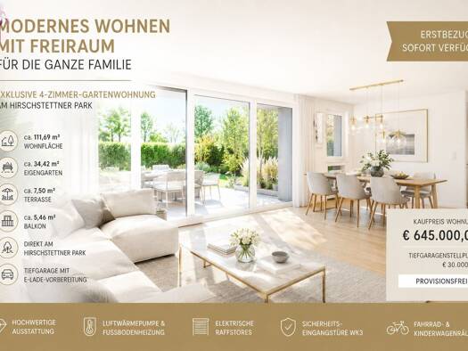 Maisonette zum Kauf - Erstbezug 645.000 € 4 Zimmer 111 m² EG Donaustadt 1220