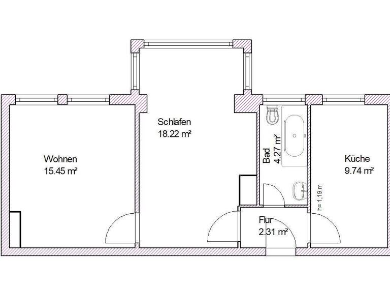 Wohnung zur Miete 360 € 2 Zimmer 48 m² 3. Geschoss frei ab 01.05.2026 Schilfbreite 30 Leipziger Str. Magdeburg 39120