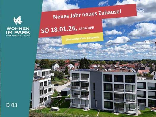 Wohnung zum Kauf - Neubau provisionsfrei 318.900 € 2 Zimmer 61,3 m² EG Am Simontalgraben 23 Langenau 89129