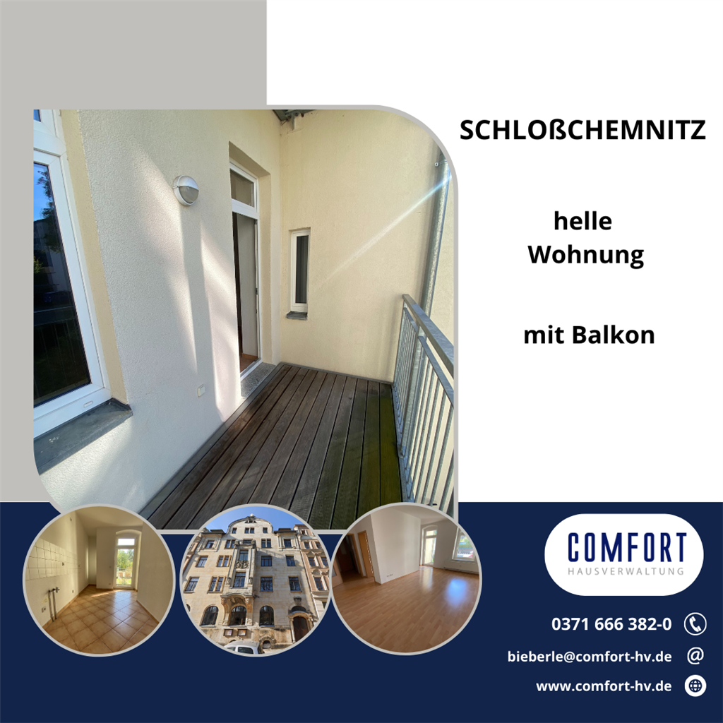 Wohnung zur Miete 375 € 2 Zimmer 56 m²<br/>Wohnfläche 1.<br/>Geschoss ab sofort<br/>Verfügbarkeit Schlossplatz 5 Schloßchemnitz 022 Chemnitz 09113