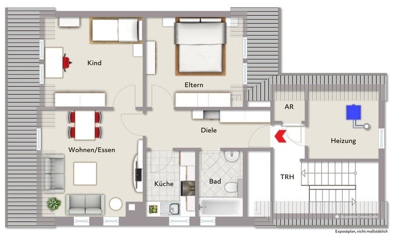 Wohnung zur Miete 738 € 3 Zimmer 82 m²<br/>Wohnfläche 2.<br/>Geschoss ab sofort<br/>Verfügbarkeit Rothenburg Rothenburg 91541