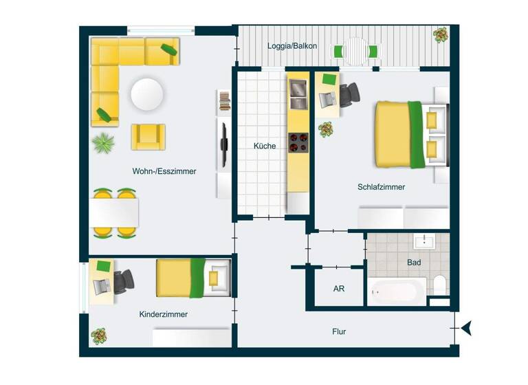 Wohnung zum Kauf 165.000 € 3 Zimmer 82 m² 7. Geschoss Niederpleis Sankt Augustin / Niederpleis 53757