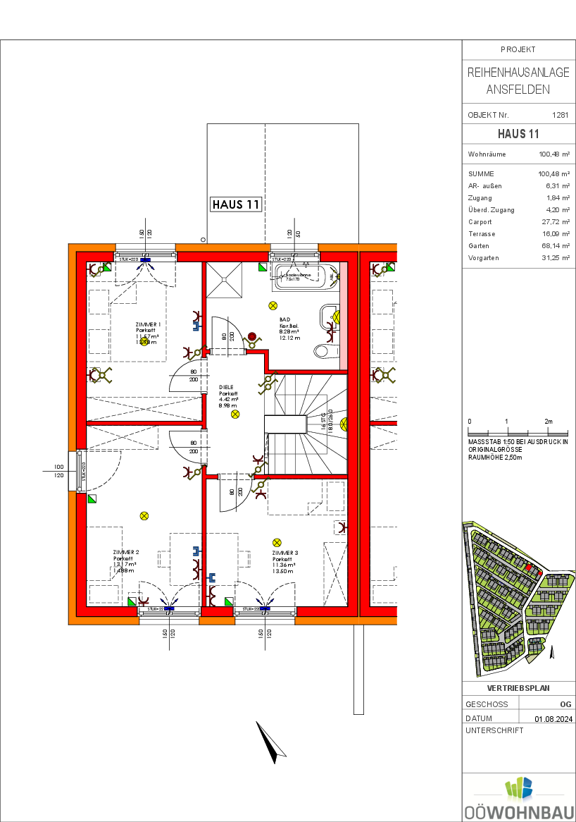 Reihenmittelhaus zur Miete 1.378 € 4 Zimmer 100,5 m²<br/>Wohnfläche Ansfelden, Widistraße Ansfelden 4052