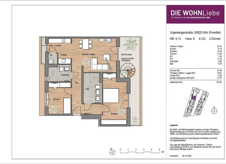 Penthouse zum Kauf - Erstbezug 1.035.900 € 3 Zimmer 124,5 m² Vogelsanger Straße 271 Ehrenfeld Köln 50825