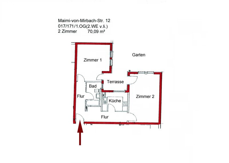 Wohnung zur Miete 744 € 2 Zimmer 70,1 m²<br/>Wohnfläche 1.<br/>Geschoss 29.11.2024<br/>Verfügbarkeit Maimi-von-Mirbach-Straße 12 Kirchsteigfeld Potsdam 14480