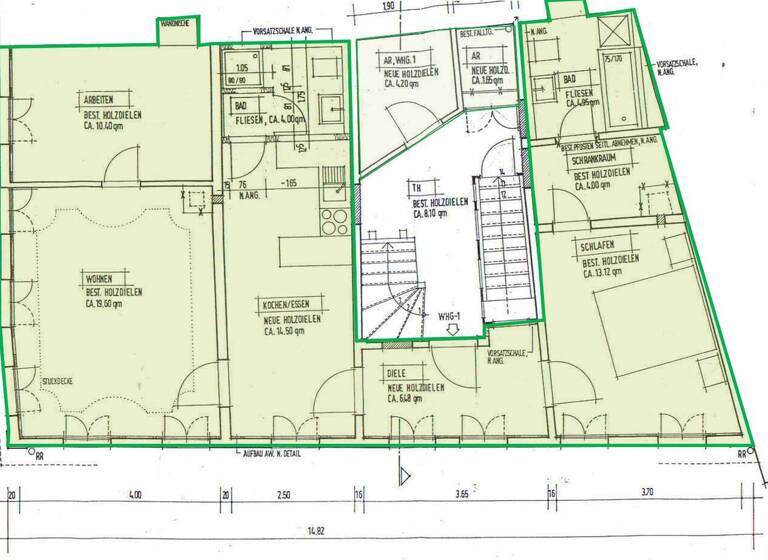 Wohnung zur Miete 1.000 € 3,5 Zimmer 90 m² 1. Geschoss Karolinenstraße 17 Bamberg 96049