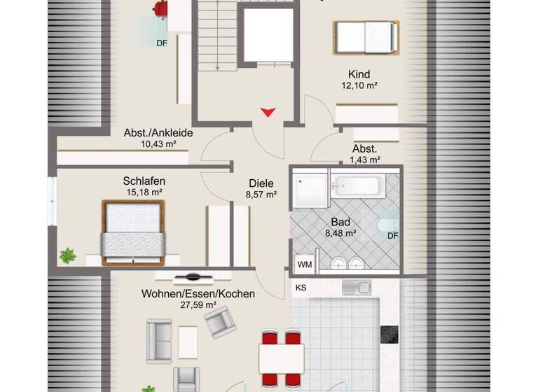 Wohnung zur Miete 1.539 € 3 Zimmer 87,6 m² frei ab sofort Holzkirchen 83607