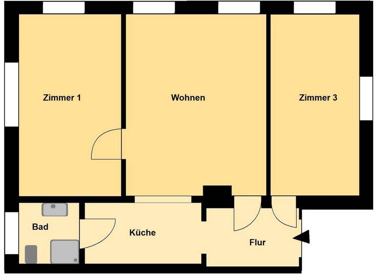 Wohnung zur Miete 400 € 3 Zimmer 57 m² Pirna 01796