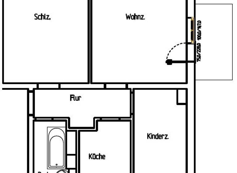 Wohnung zur Miete 383 € 3 Zimmer 60 m²<br/>Wohnfläche EG<br/>Geschoss 01.07.2025<br/>Verfügbarkeit Volkenröder Straße 14 Mühlhausen Mühlhausen 99974