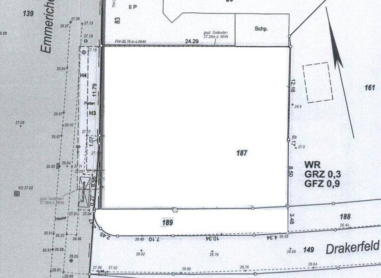 Grundstück zum Kauf 155.000 € 604 m² Grundstück Emmericher Straße 85 Obermeiderich Duisburg 47138