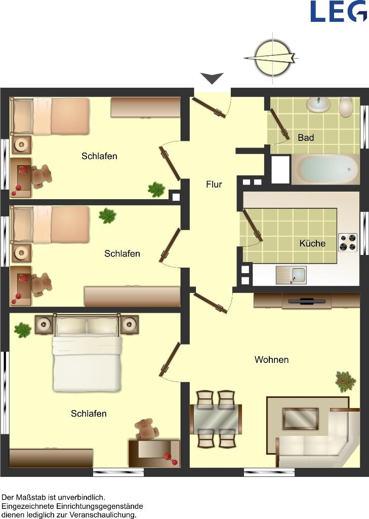 Wohnung zur Miete 579 € 4 Zimmer 69 m²<br/>Wohnfläche EG<br/>Geschoss 10.01.2025<br/>Verfügbarkeit Leuschnerstraße 2 Schollstraße Bocholt 46397