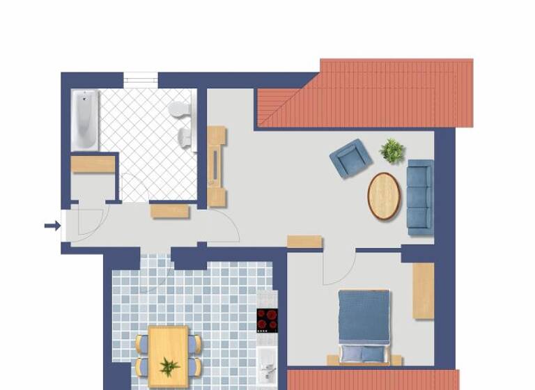 Wohnung zum Kauf provisionsfrei 106.040 € 2,5 Zimmer 63,1 m² 3. Geschoss Rosenbergstraße 14 Hüttenheim Duisburg 47259