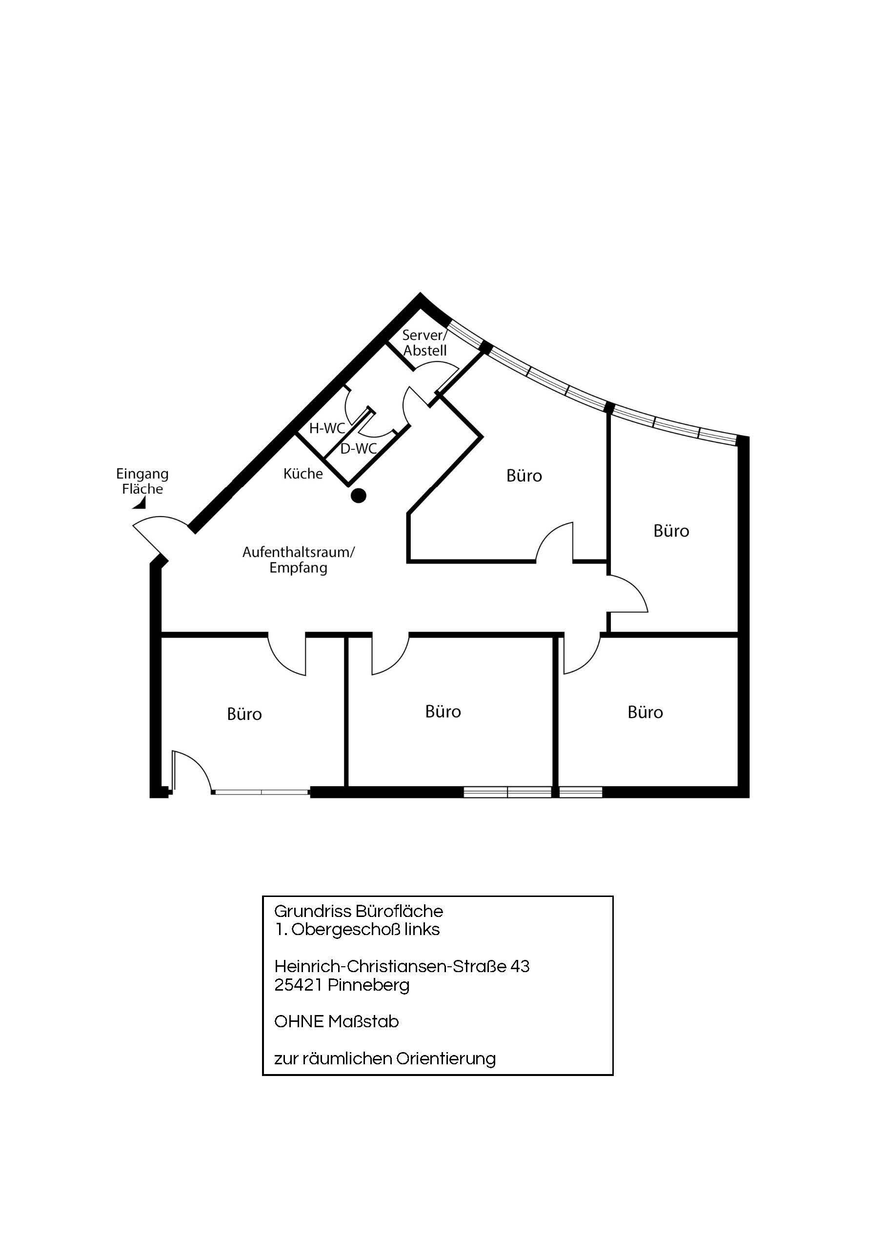 Bürofläche zur Miete 1.650 € 5 Zimmer 153 m²<br/>Bürofläche Heinrich-Christiansen-Straße 43 Wahlbezirk 012 Pinneberg 25421