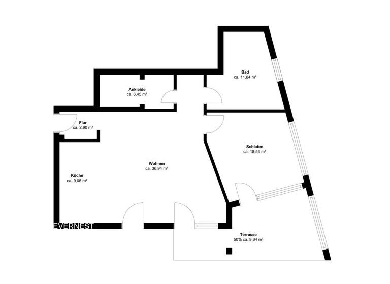 Wohnung zum Kauf 429.000 € 2 Zimmer 95,4 m² Schüren Dortmund 44269