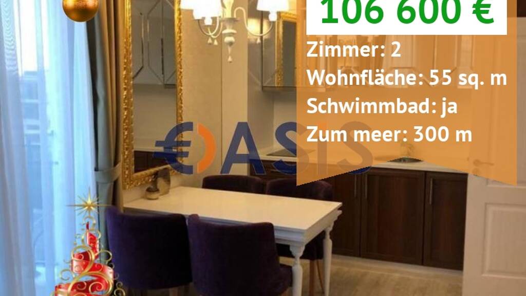 Studio zum Kauf provisionsfrei 105.534 € 2 Zimmer 55 m² 5. Geschoss Saint Vlas