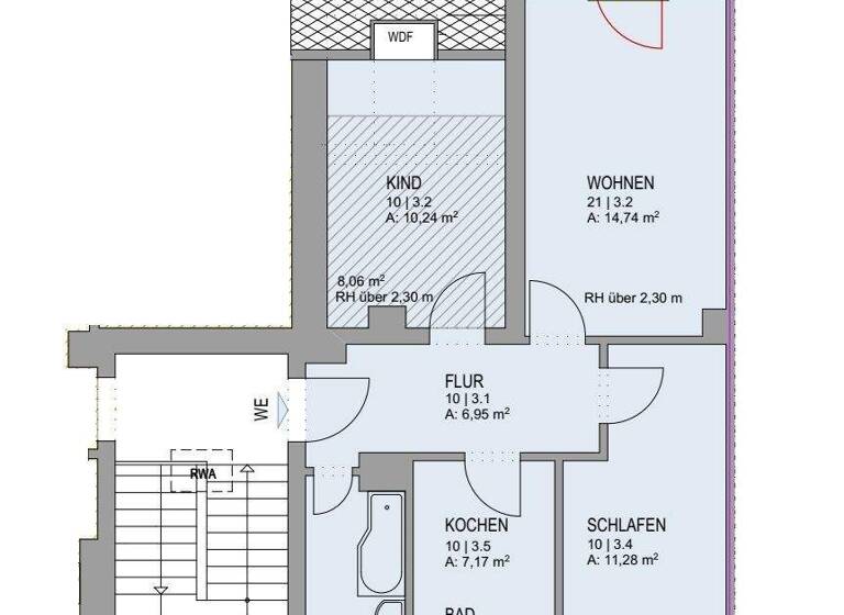 Wohnung zur Miete 500 € 3 Zimmer 56,1 m² 4. Geschoss Linkelstraße 36 Wahren Leipzig 04159