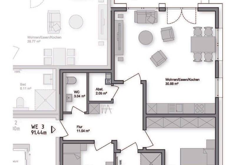 Terrassenwohnung zum Kauf provisionsfrei 438.000 € 3 Zimmer 91,4 m² EG Dreeker Weg Jöllenbeck Bielefeld 33739