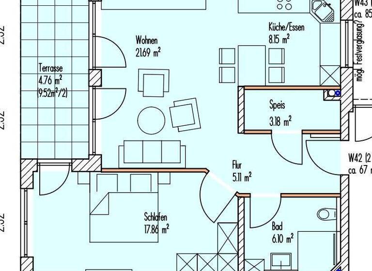 Wohnung zur Miete - Erstbezug 795 € 2 Zimmer 66,9 m² EG Schnelldorf 91625