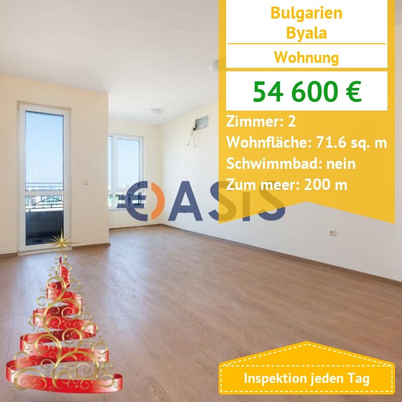 Studio zum Kauf provisionsfrei 54.600 € 2 Zimmer 72 m²<br/>Wohnfläche 3.<br/>Geschoss Byala 9101