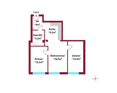 Wohnung zum Kauf 398.000 € 3 Zimmer 60,9 m² Wien 1100