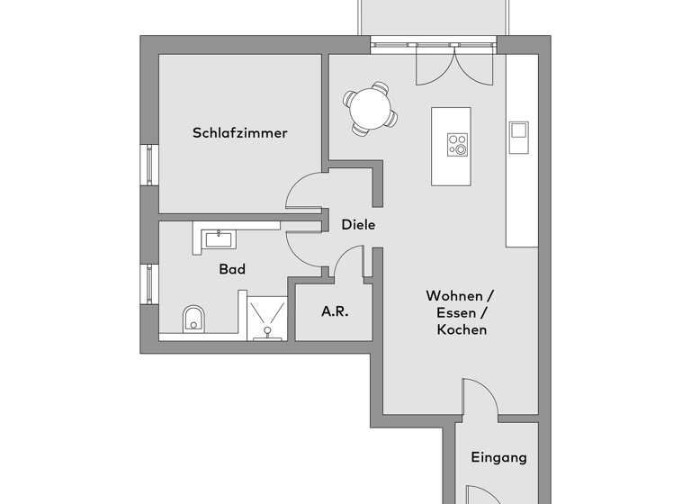 Wohnung zum Kauf - Erstbezug 279.000 € 2 Zimmer 74 m² 2. Geschoss Güdingen Saarbrücken 66130