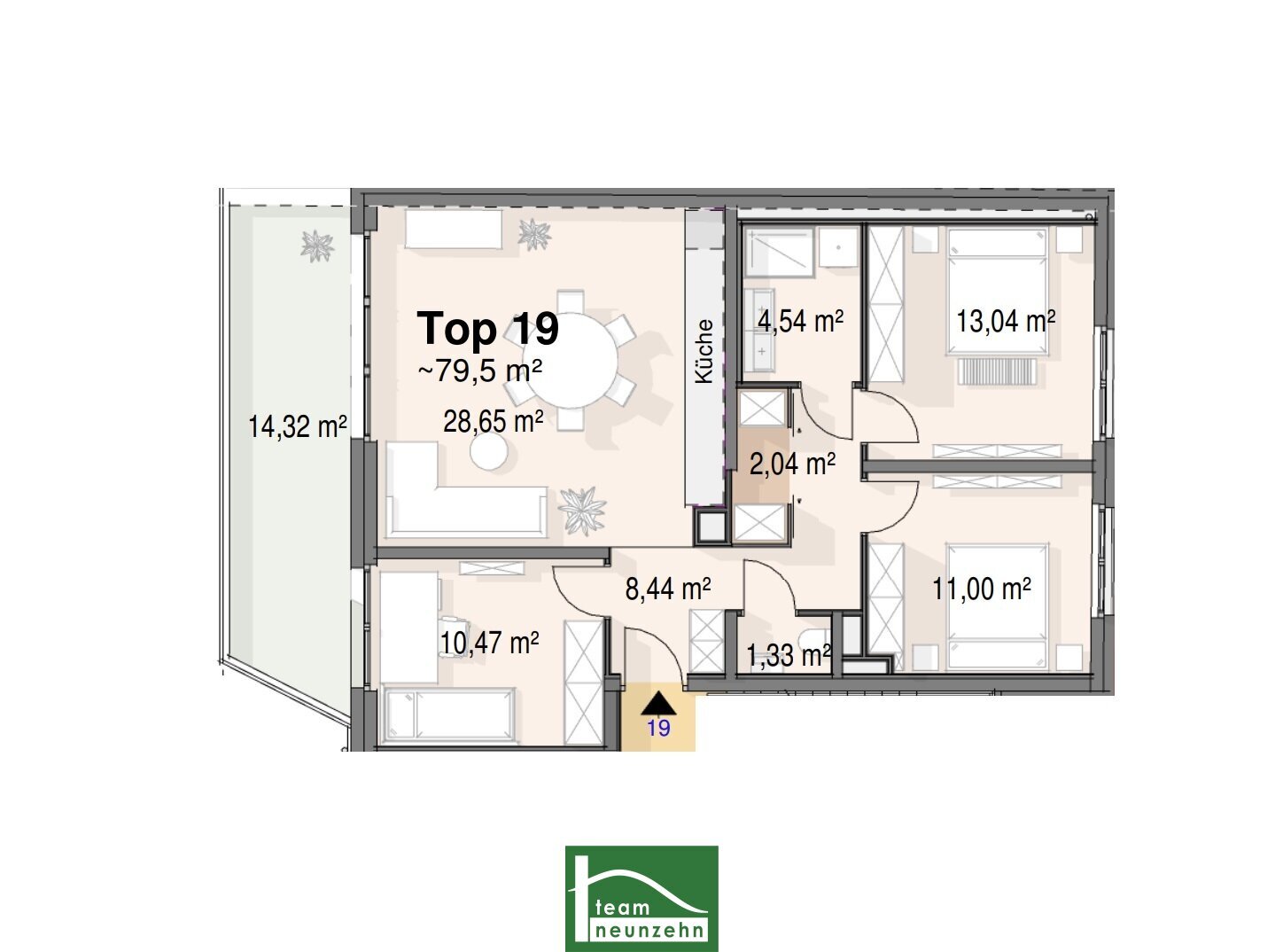 Wohnung zum Kauf 385.000 € 4 Zimmer 79,3 m²<br/>Wohnfläche 1.<br/>Geschoss Bahnhofstraße 22 Strasshof an der Nordbahn 2231