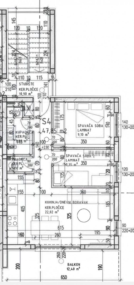 Wohnung zum Kauf 188.700 € 2 Zimmer 54 m²<br/>Wohnfläche 1.<br/>Geschoss Trogir center