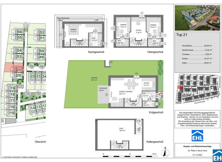 Doppelhaushälfte zum Kauf - Erstbezug 474.900 € 4 Zimmer 99,9 m² Waldstraße St. Pölten 3100
